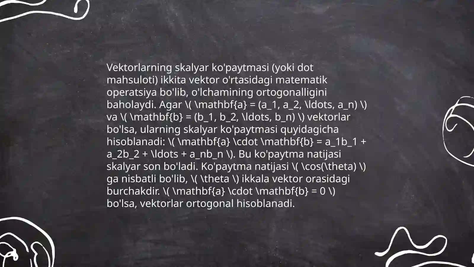 Vektorlarning vektor va aralash koʻpaytmasi 4