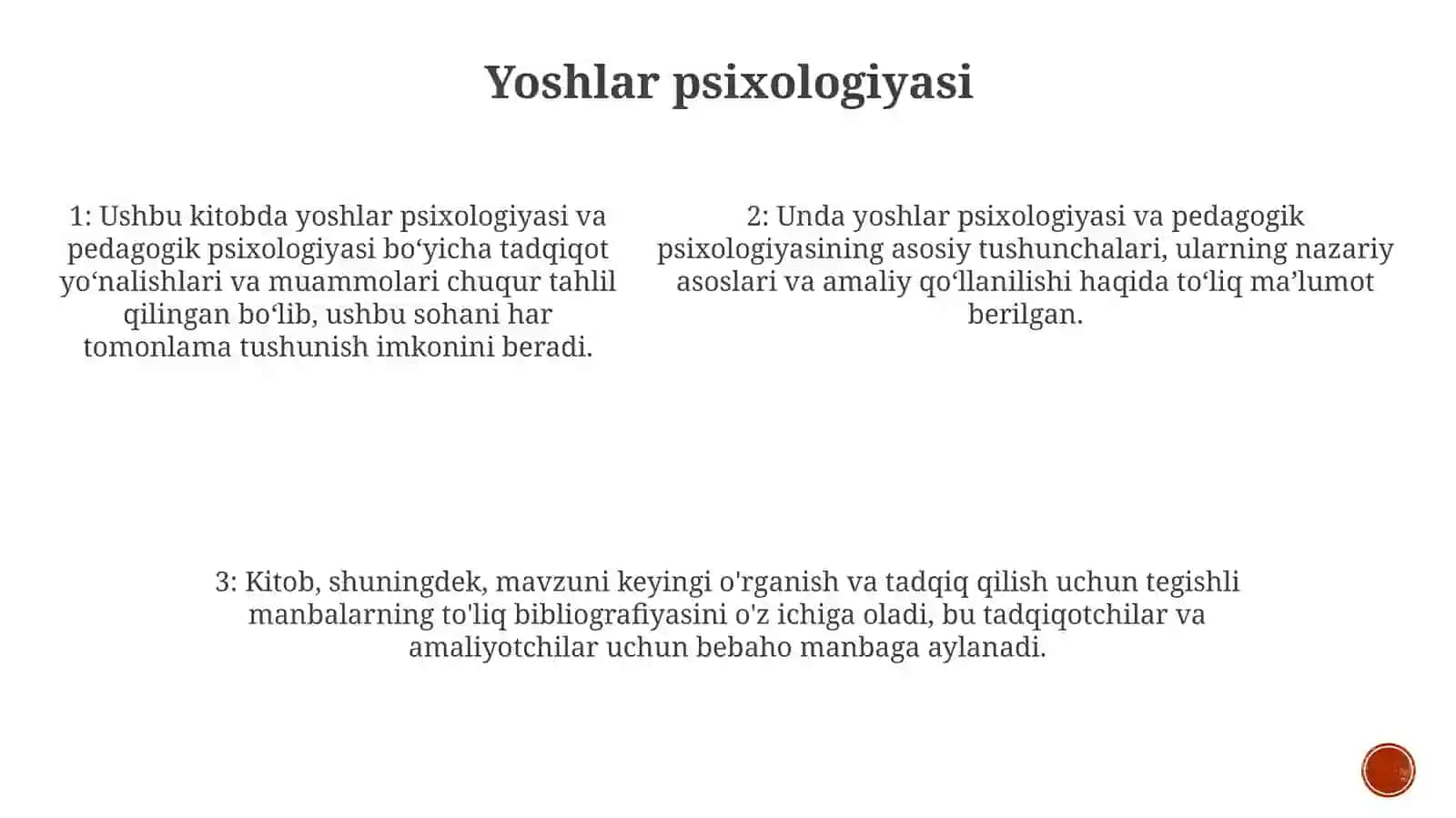 Yosh Va Pedagogik Psixologiya Faning Tadqiqot Sohasi Va Muammolari Doirasida Manbalar Bn TanishishTushuncharTaxlili 4