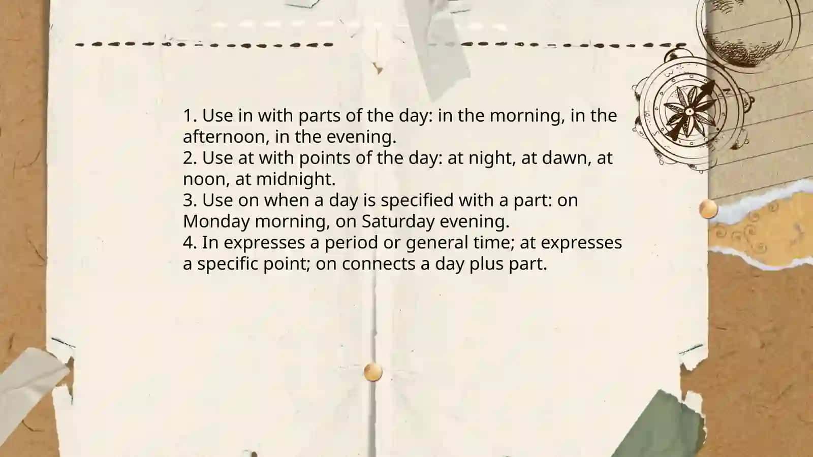 Prepositions of time and place 4