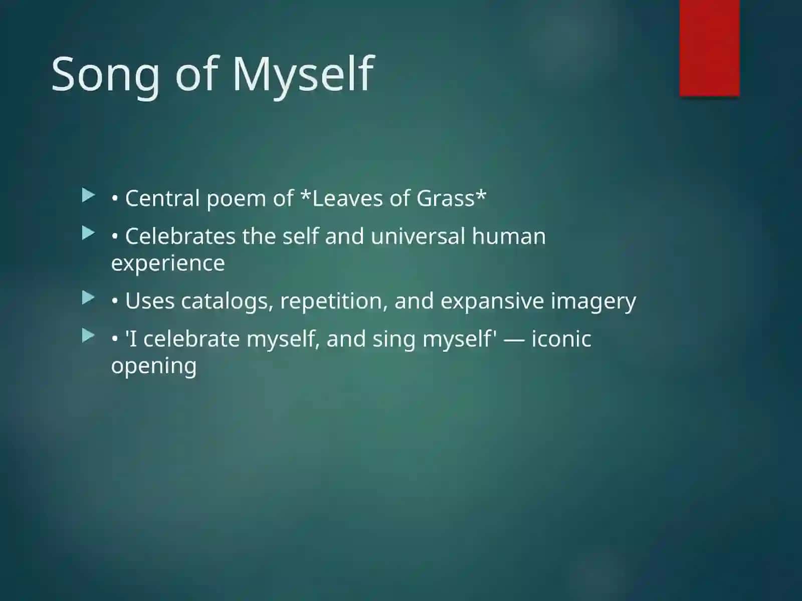 Walt Whitman: Revolution in Poetry 4