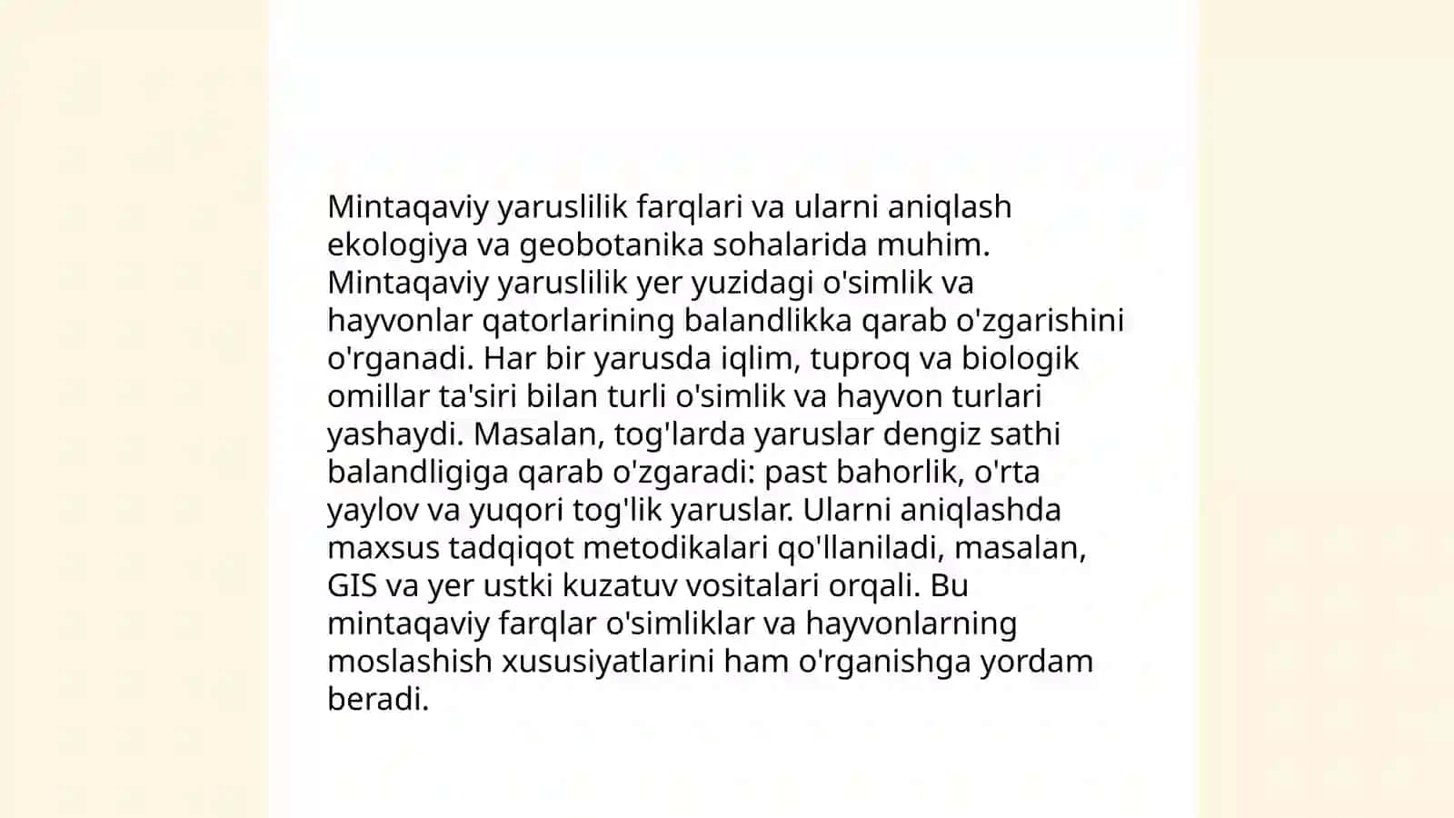 Yaruslilikni mintaqalar bo’ylab tarqalishini qiyosiy tahlil qilish 4