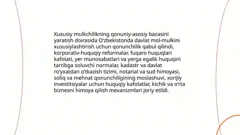 Iqtisodiy islohotlar, xususiy mulkchilikning shakllanishi 4