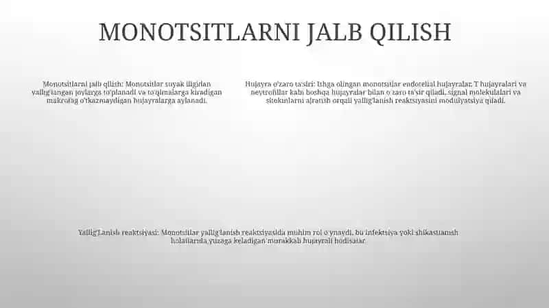 Yallig'Lanish Reaksiyasi Vaqtida Hujayralarning O'Zaro Tasiri 4