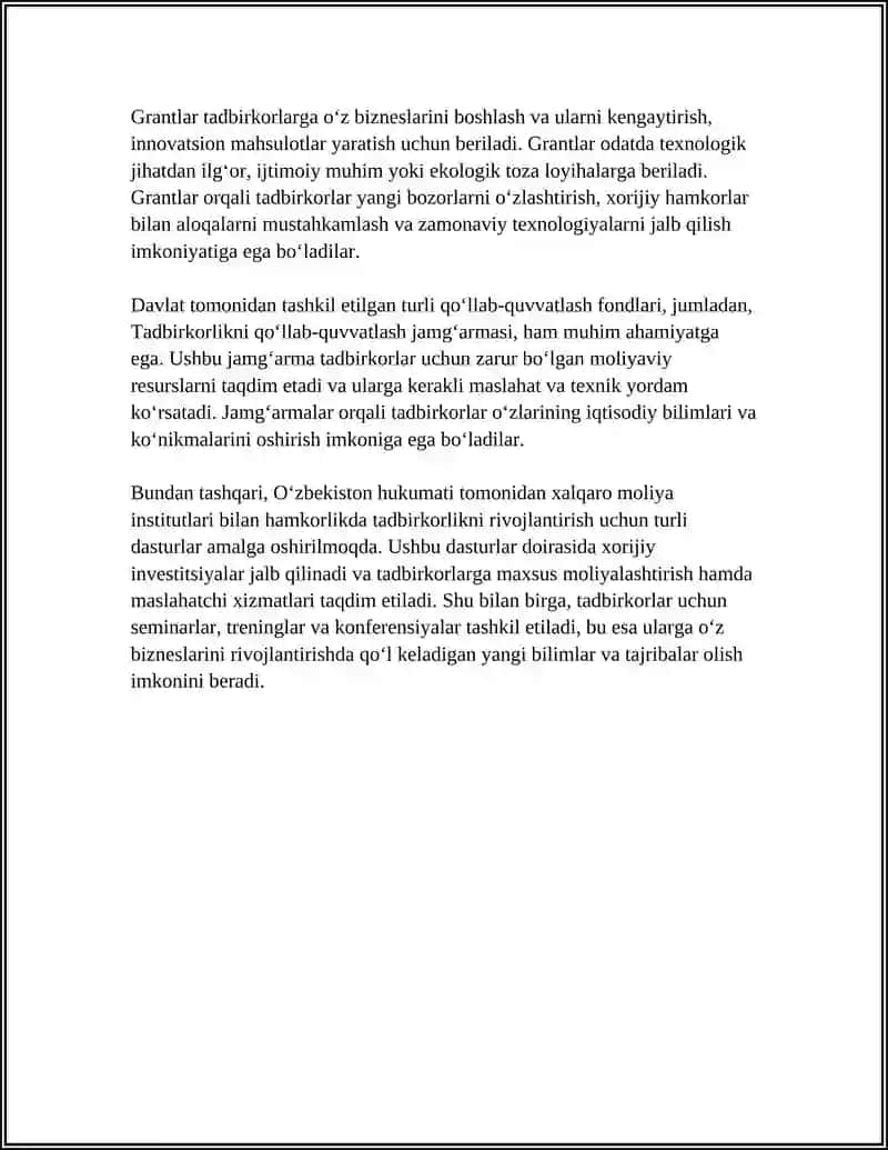 TADBIRKORLIK TASHABBUSKORLIKLARINI QOLLAB QUVATLASH 4