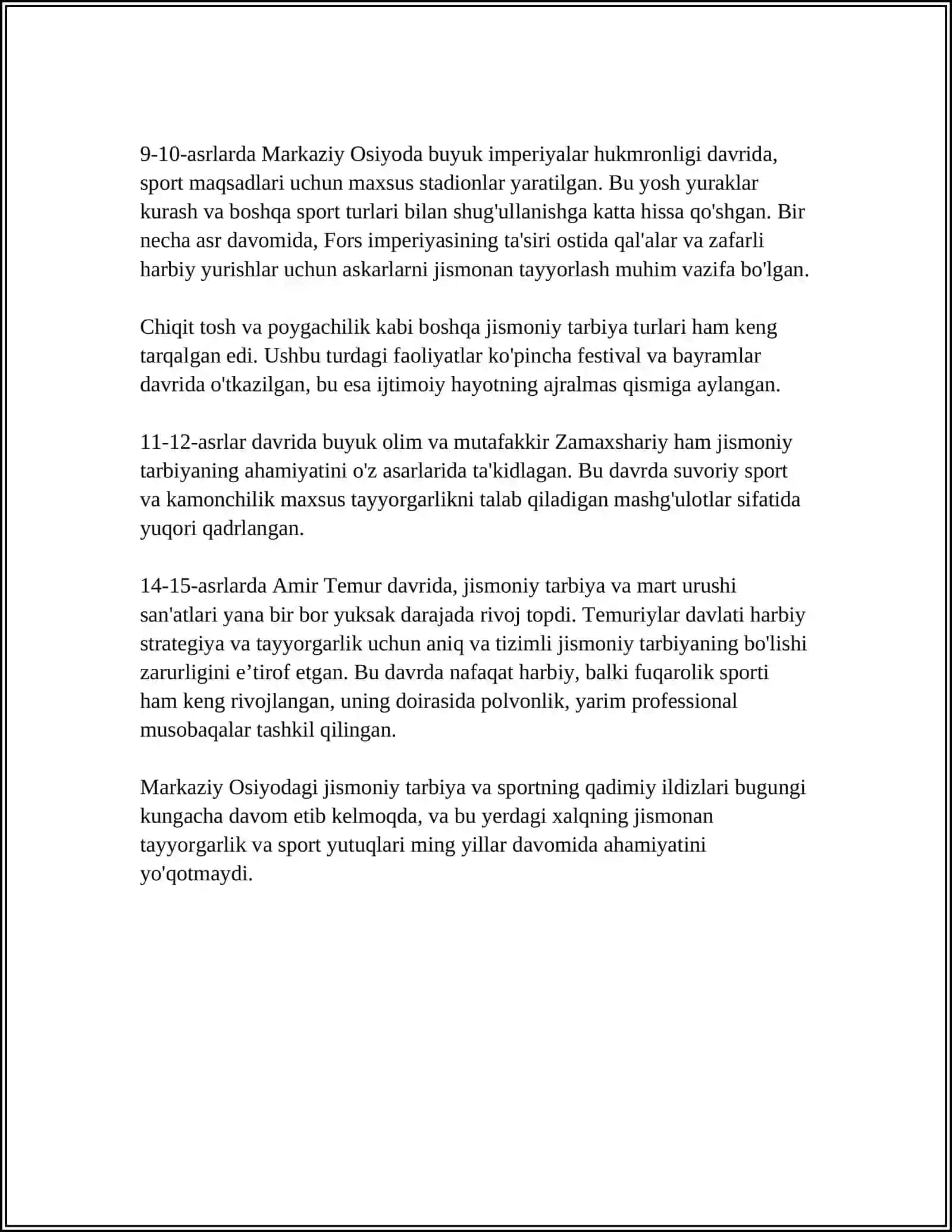 Jismoniy tarbiya va sportning qadimiy ildizlari Markaziy Osiyoda 4