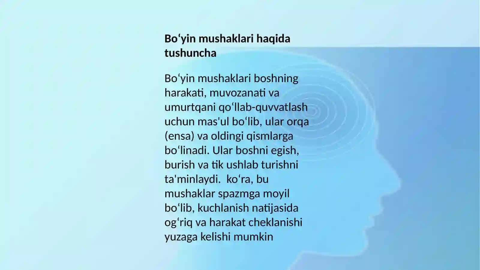 Bo‘yinmushaklari fiziologiyasi 4
