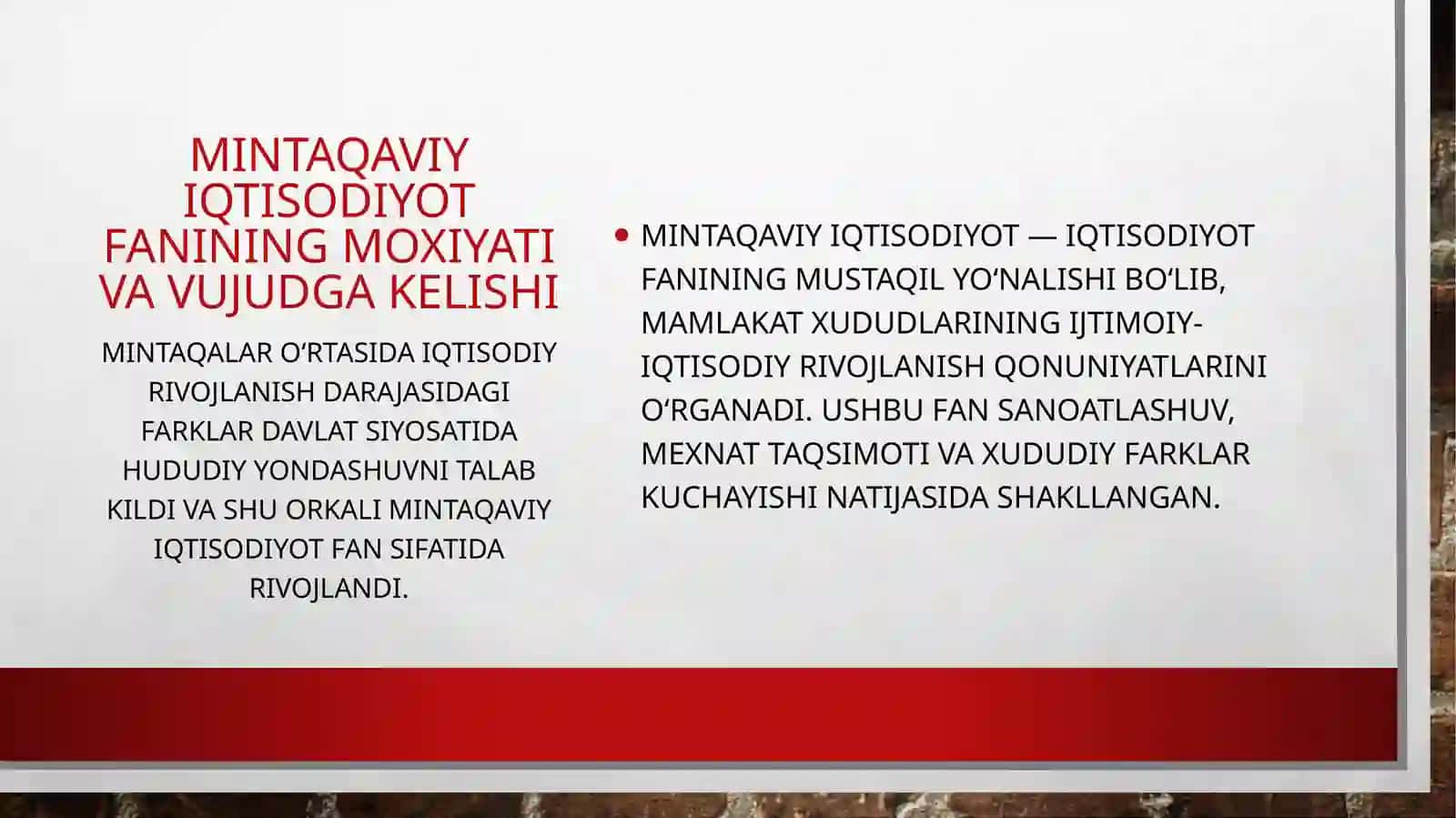 Mintakaviy iqtisodiyot fanining maqsadi va vazifalari 4