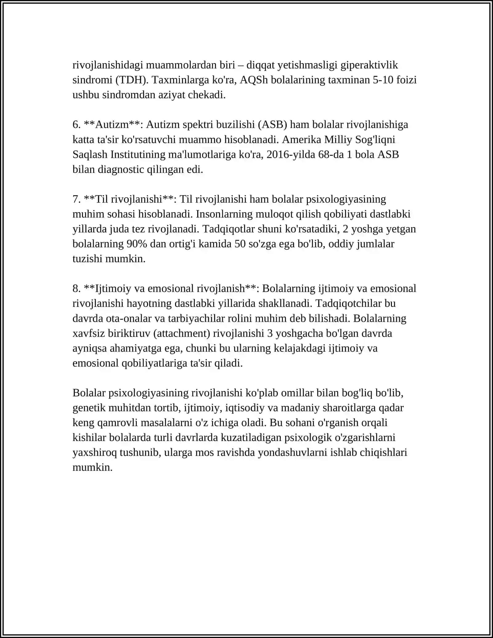 Bolalar Psixologiyasi Fanining Ahamiyati 4