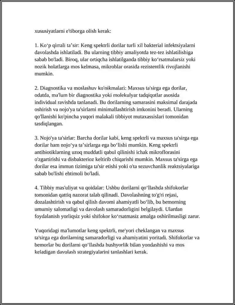 KENG SPEKTRLI ME'YORI CHEKLANGAN MAXSUS TA'SIRGA EGA GURUH DORI 4