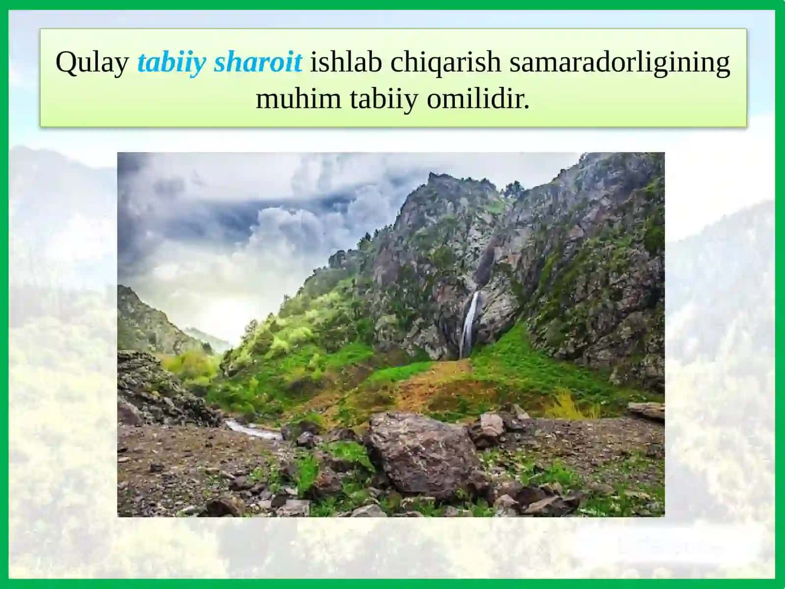 O‘ZBEKISTONNING TABIIY SHAROITI VA TABIIY BOYLIKLARI 4