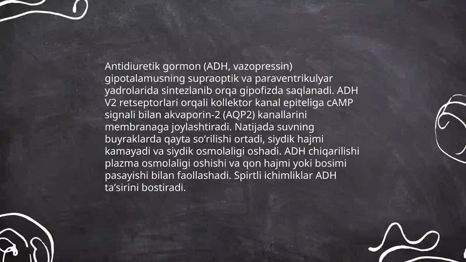 Suv va minerallar almashinuvi. Buyraklarning funksiyasi. Siydik Boboqulova Nafisa 201-guruh 4