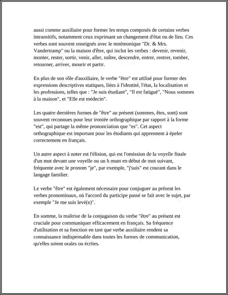 L'EMPLOI DU VERBE "ETRE" EN FRANCAIS 4