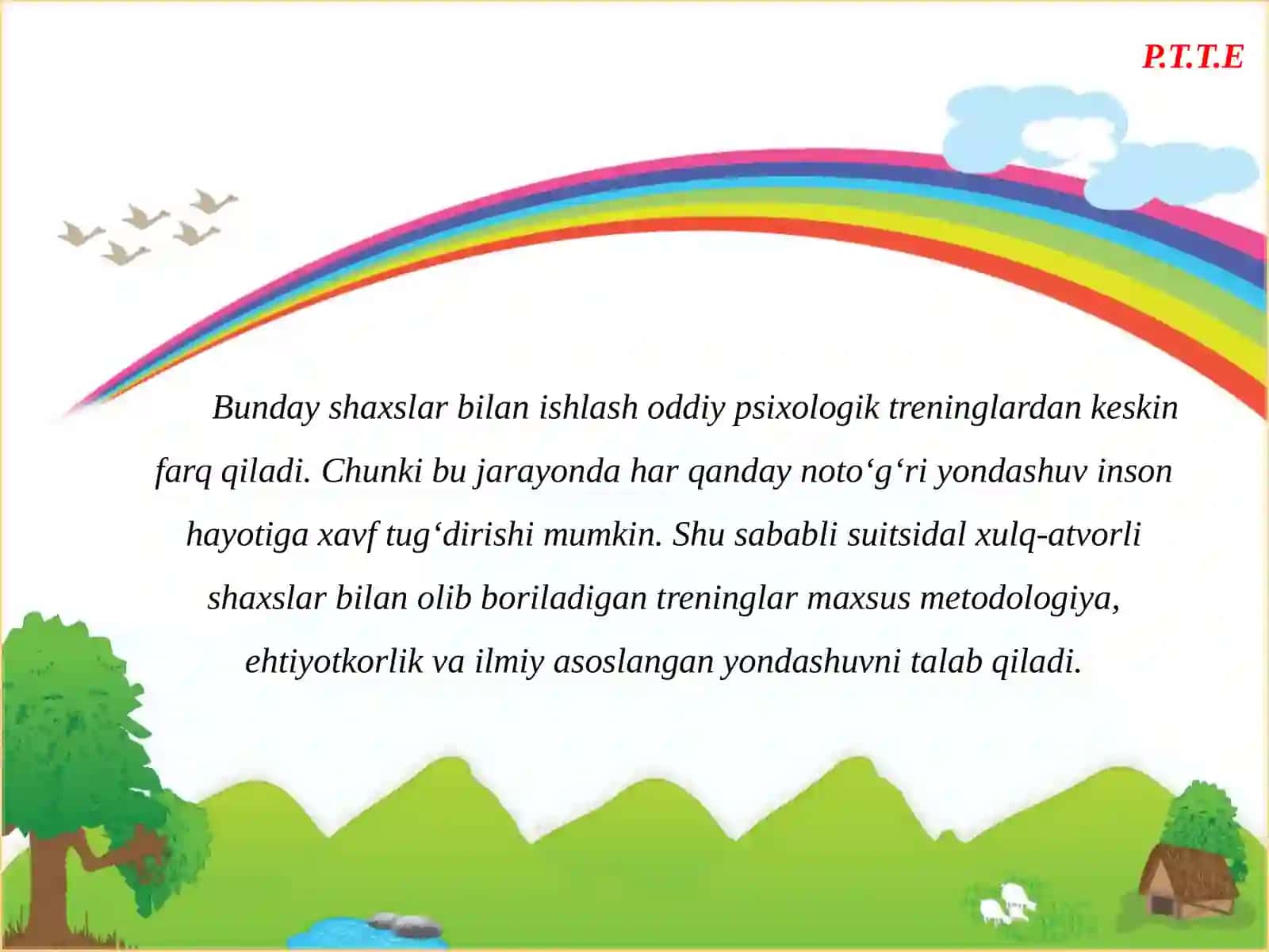 Suitsidal xulq-atvorli shaxslar bilan olib boriladigan treninglarning oʻziga xosligi 4