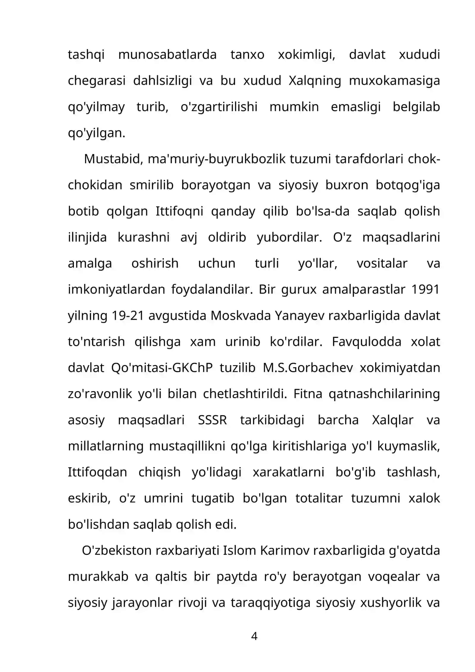 Mustaqil O`zbekistonning tashkil topishi tarixiy ahamiyati 4