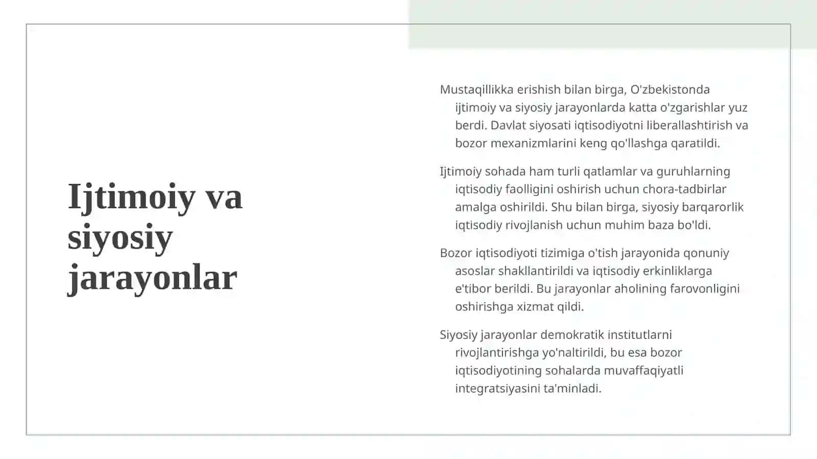 Oʻzbekistonda bozor iqtisodiyotining rivojlanishi 4
