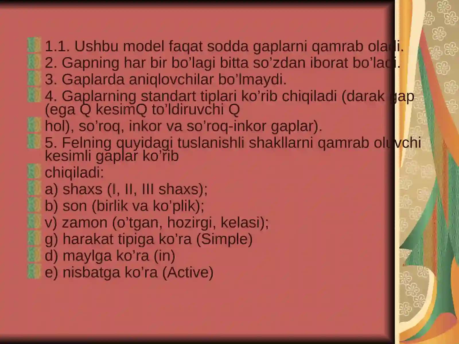 Abdullayeva Gulhayoning matematik lingvistika fanidan tayyorlagan Taqdimoti 4