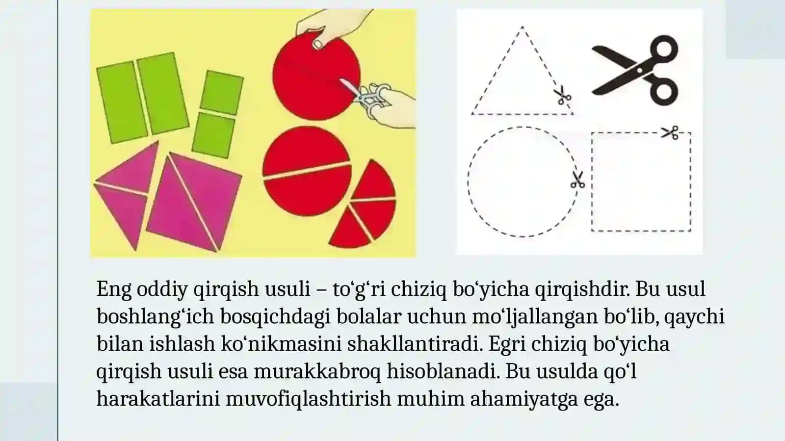 Aplikatsiyada qirqishning xar hil usullarini bajarish 4