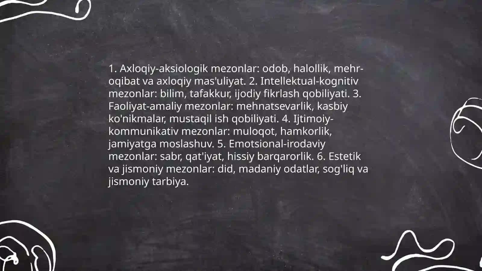 Tarbiyalanganlikni aniqlash mezonlari.shaxs tarbiyalanganligi pedagogik tahlil etish 4