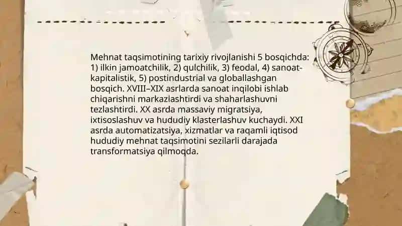 Mehnat taqsimotining tarmoq va hududiy xususiyatlari 4