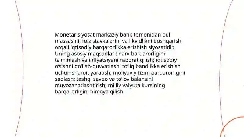 Davlatning fiskal va monetar siyosati 4