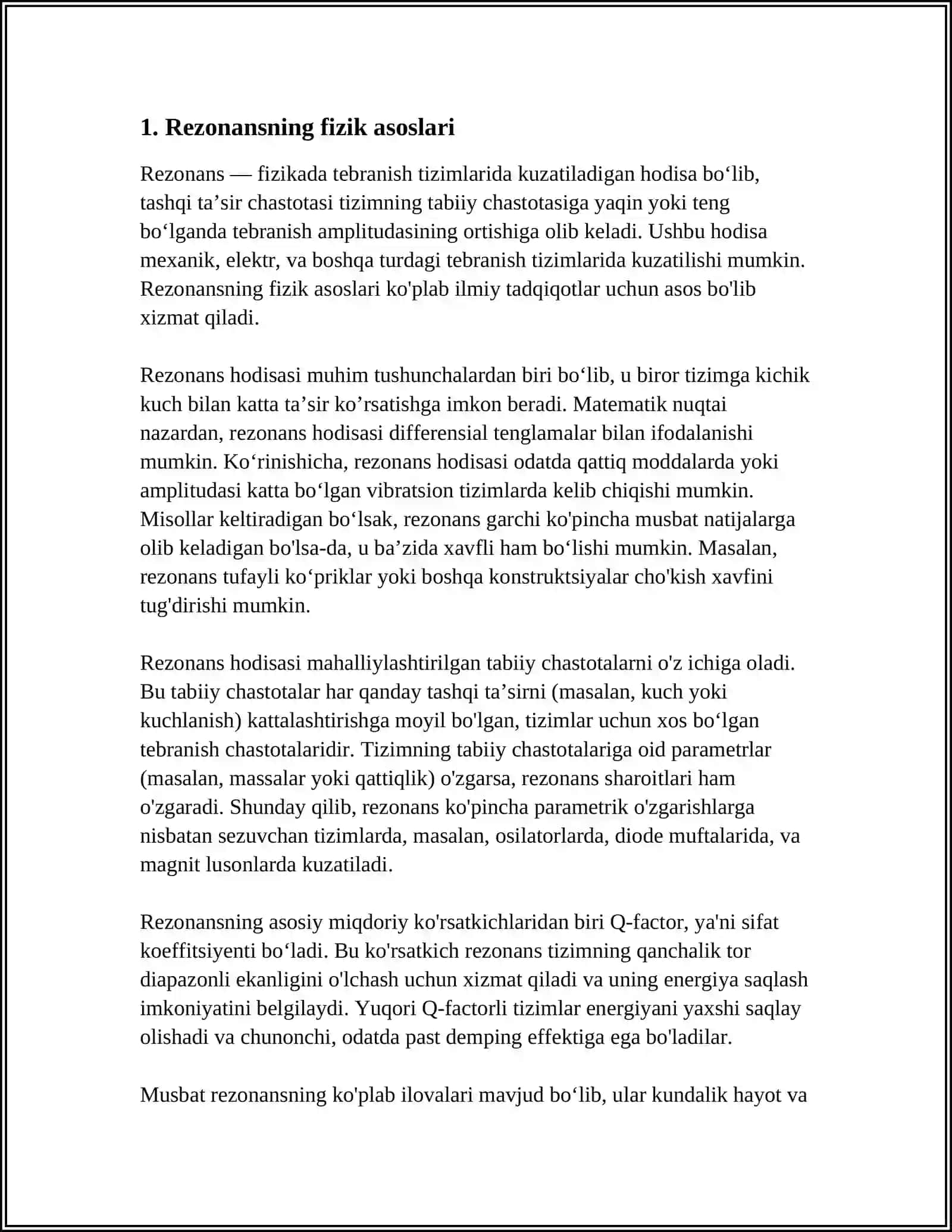 O‘ZGARUVCHAN TOK ZANJIRIDAGI REZONANS HODISALAR 4