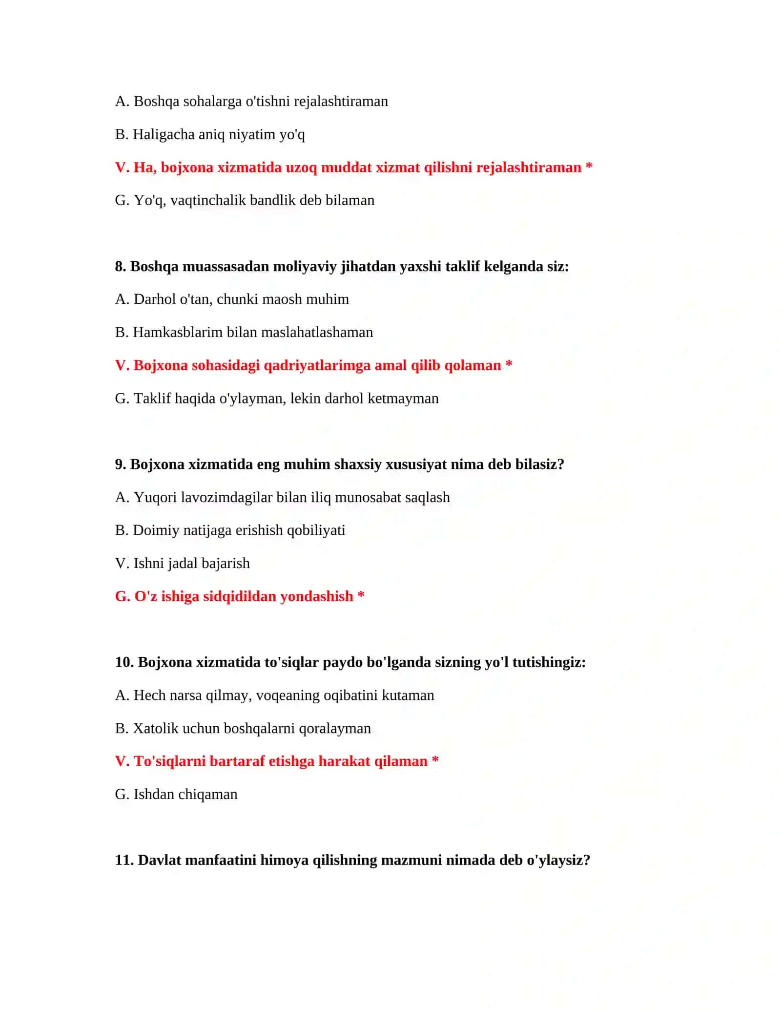 PSIXOTEST SAVOLLARI 4