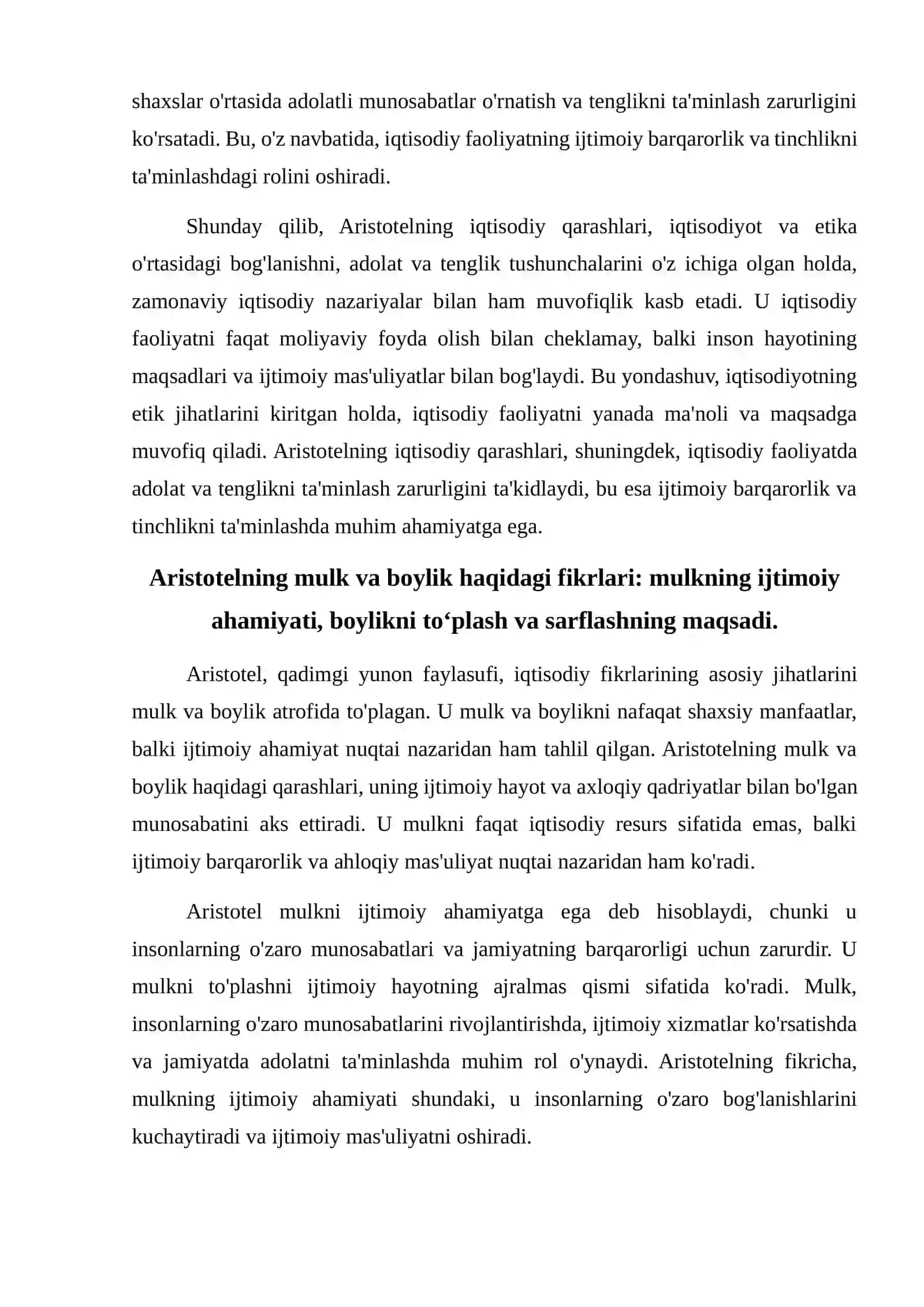 Aristotelning iqtisodiy qarashlari 4