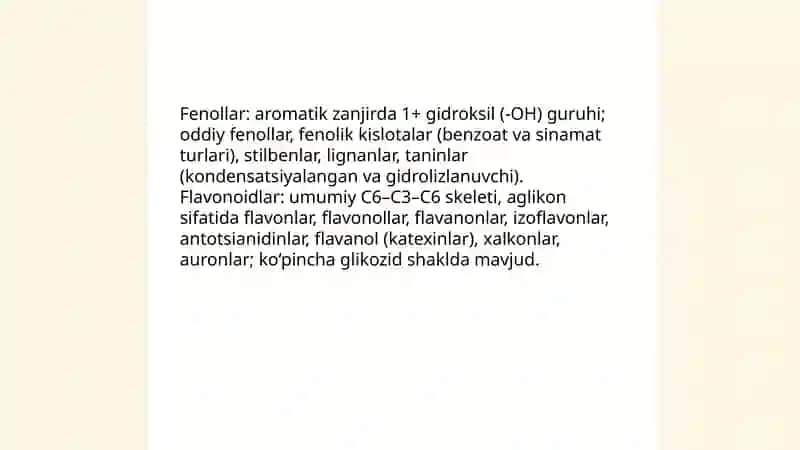 Tarkibida fenollar va flavonoidlar bo‘lgan dorivor o‘simliklar 4