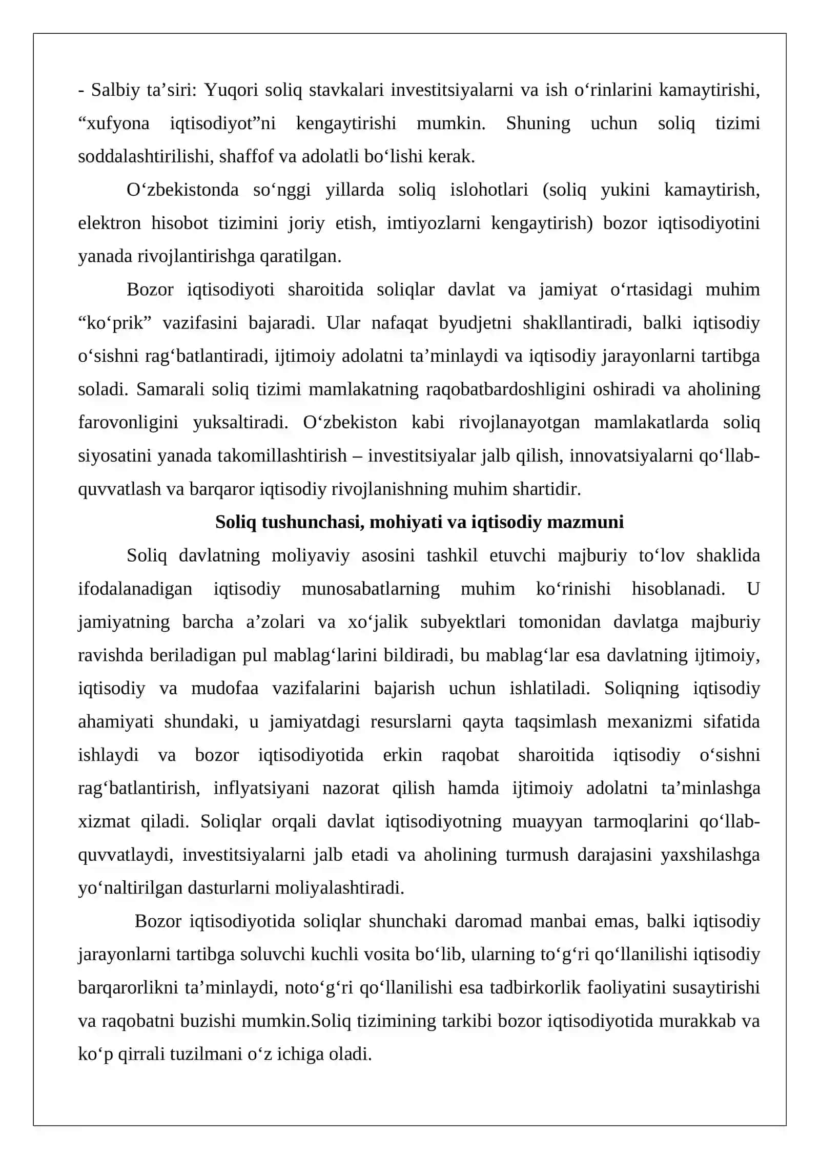 Bozor iqtisodiyoti sharoitida soliqlar va uning vazifalari 4