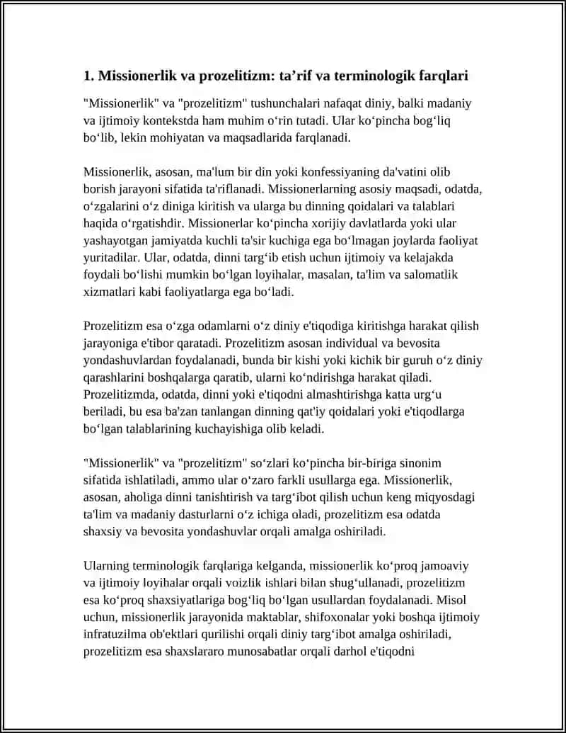 MISSIONERLIK VA PROZELITIZM TUSHUNCHASINING MOHIYATI VA RIVOJLANISH BOSQICHLARI 4