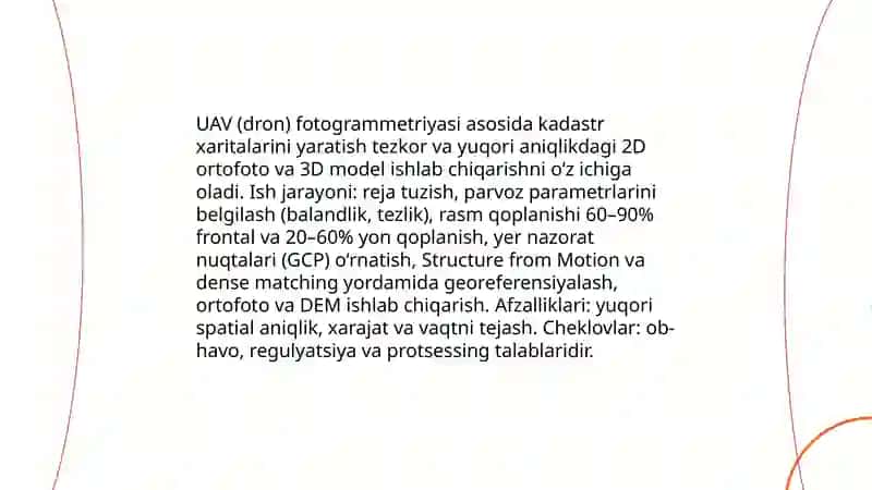 Zamonaviy kadastr xaritalari yaratishda zamonaviy kartografik usullar talabalar 4