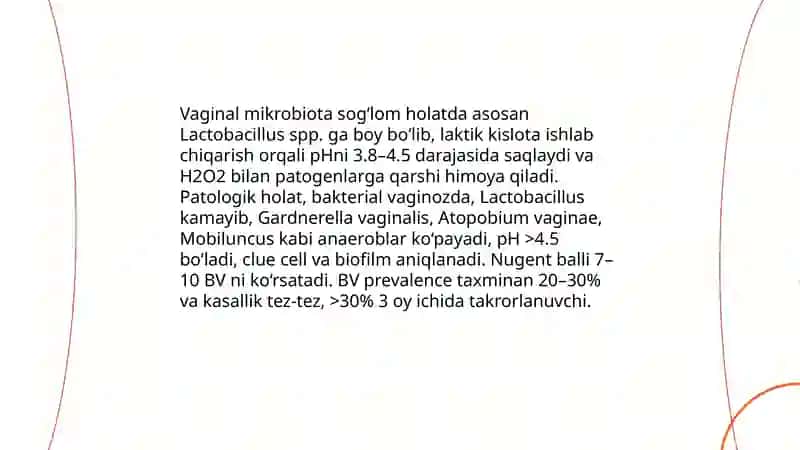 Bakterial vaginoz va qoʻzgʻatuvchilar (Mikrobiologiya va virussologiya) 4