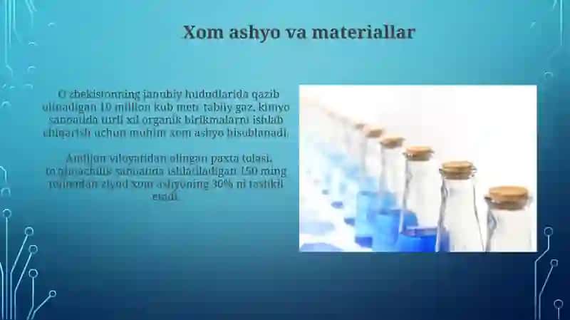 Tegishli sohada ishlatiladigan kimyoviy moddalar 4