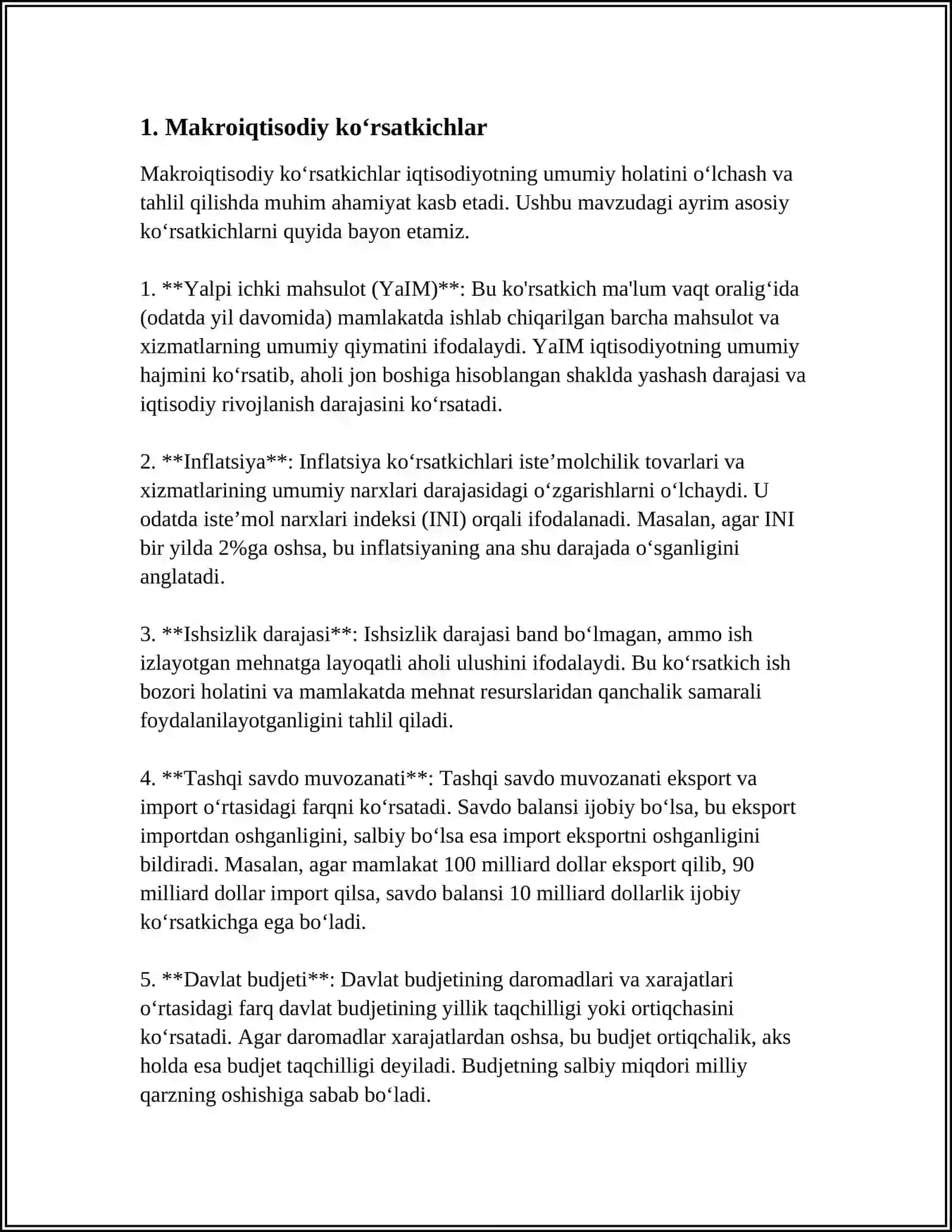 MAKROIQTISODIY NISBATLAR VA MUVOZANATLIK 4
