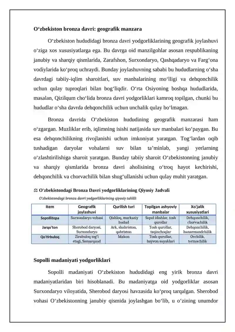 Oʻzbekistondagi bronza davri yodgorliklari 4