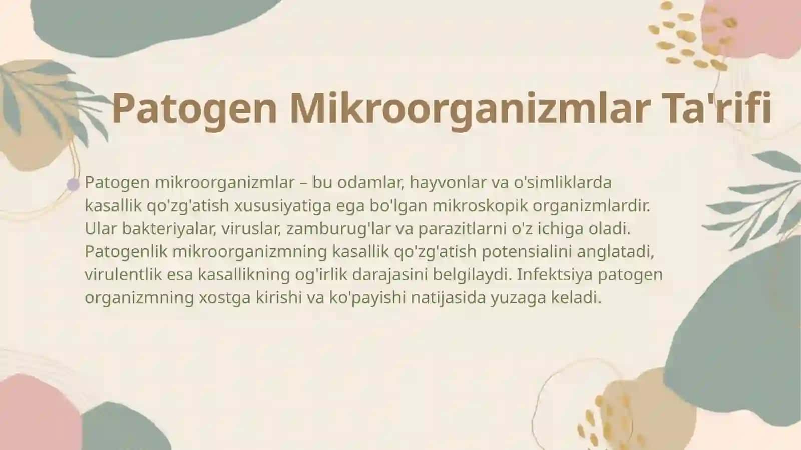 Patagen mikroorganizmlar va ularning kasallik chiqarish xususiyati 4