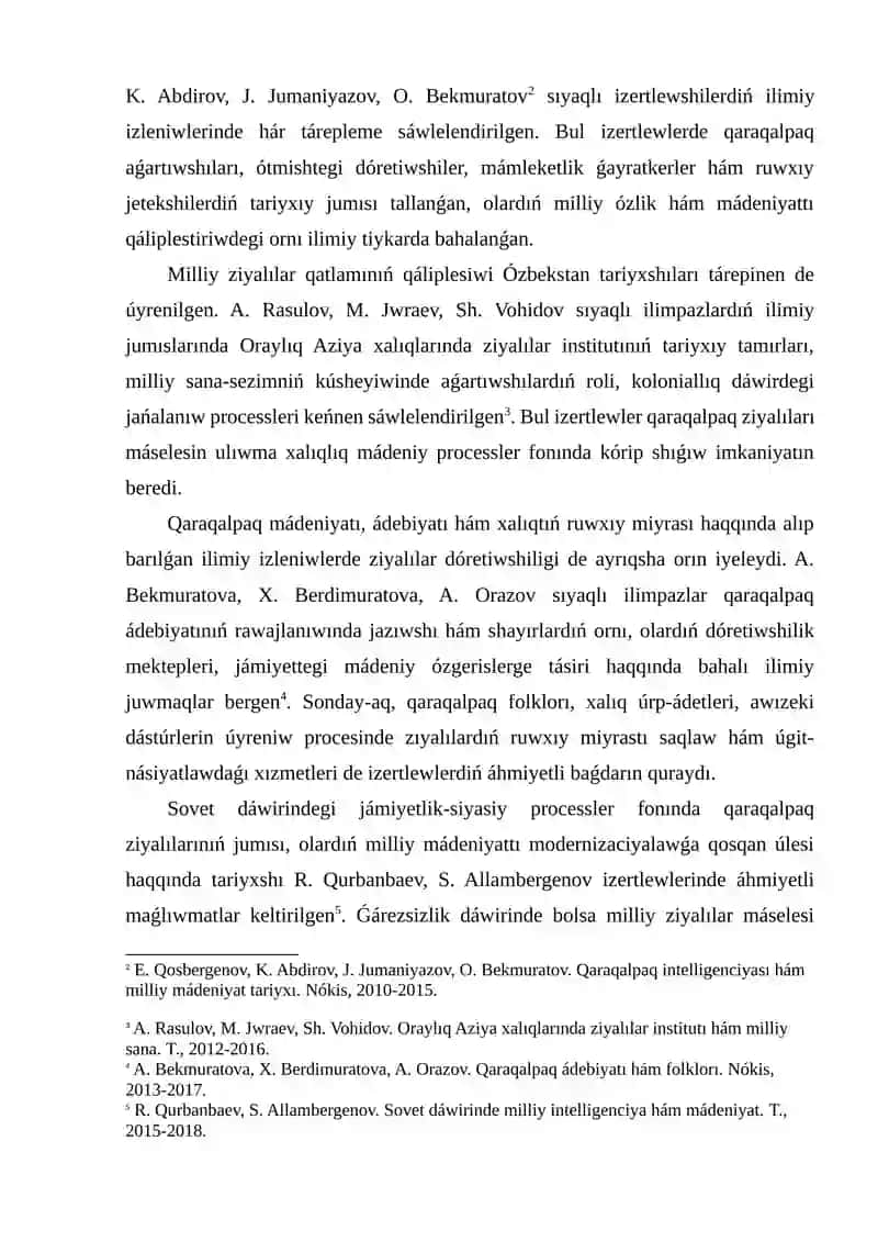 Qaraqalpaq ziyalılarınıń ornı 4