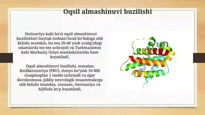 Aminokislotalar va oqsillar bilan bogʻliq boʻlgan kasalliklar 4