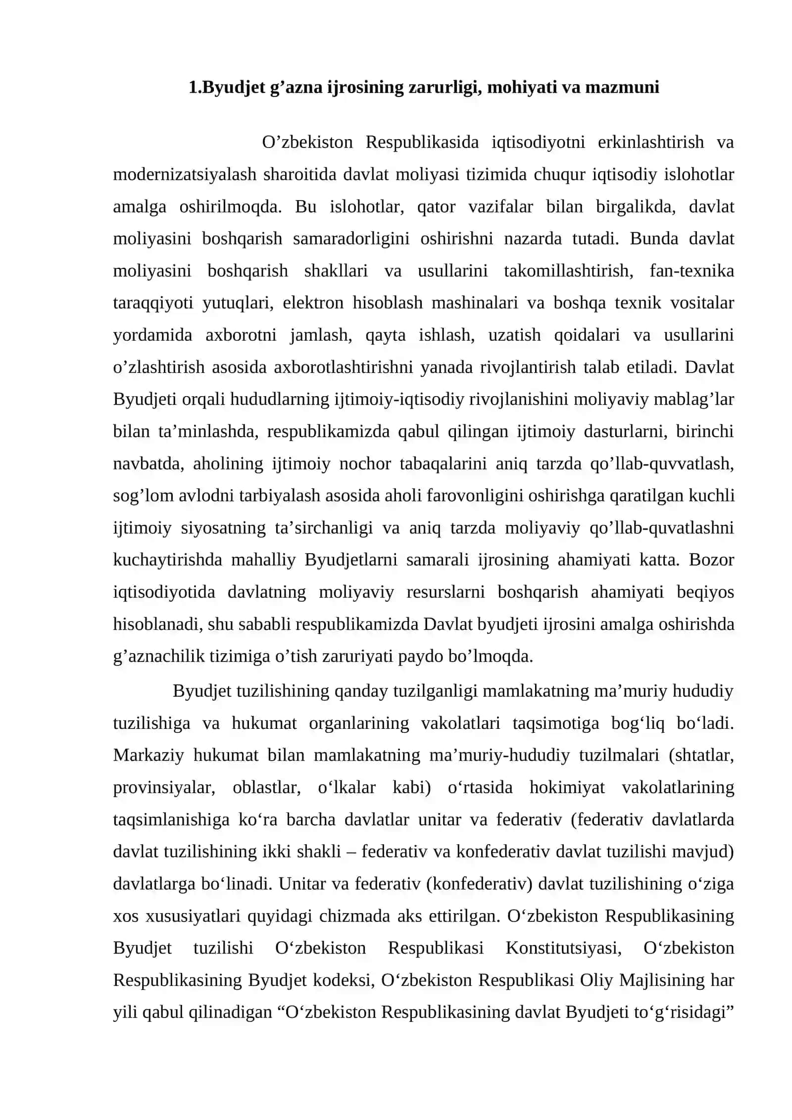 BYUDJET TIZIMI BYUDJETLARI G’AZNACHILIK IJROSINING NAZARIY JIHATLARI 4