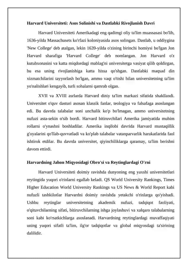 Dunyoning mashhur universitetlaridan biri-Harvard Universiteti 4