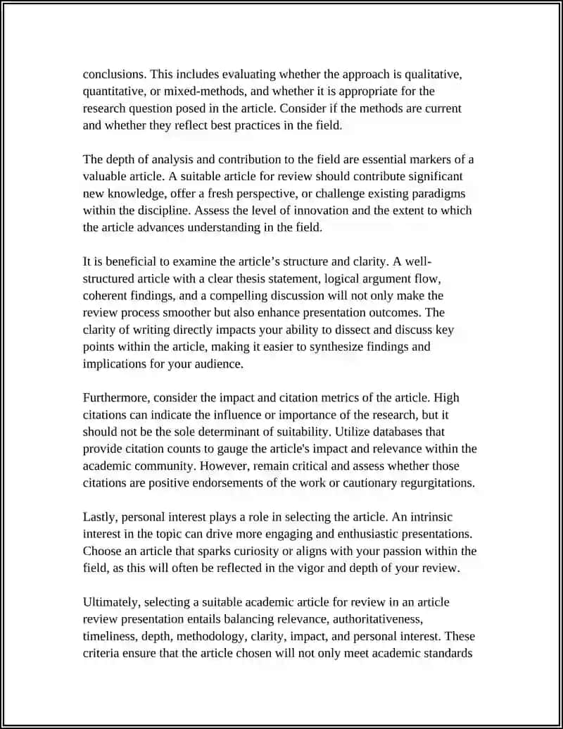 Selecting a Suitable Academic Article for Review 4