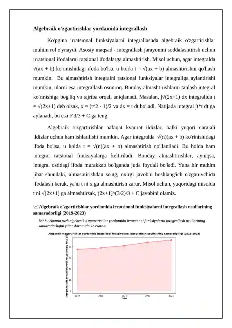 Irratsional funksiyalarni integrallash usullari 4
