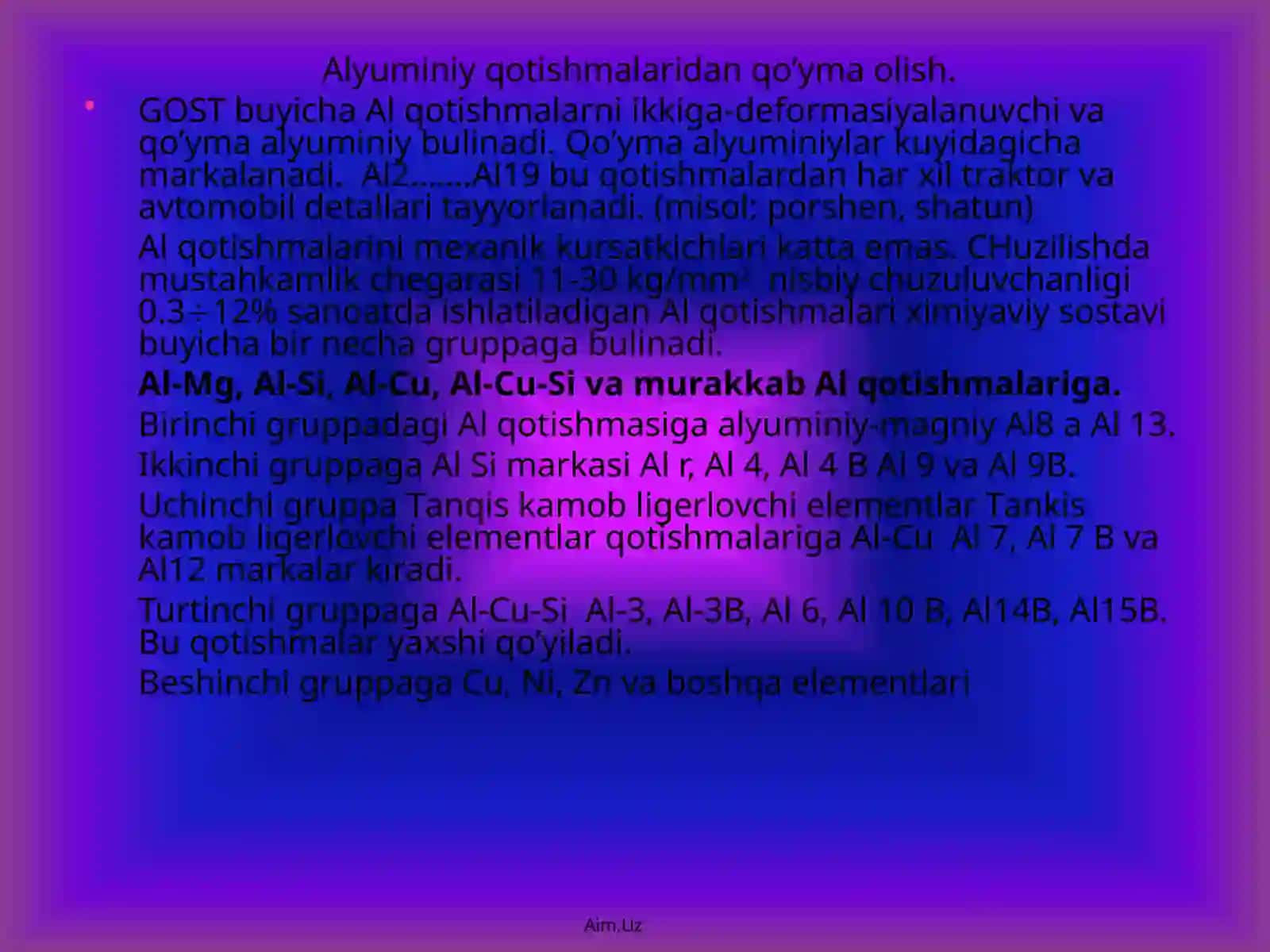 Mis qоtishmаlаridаn quymаlаr ishlаb chiqаrish 4