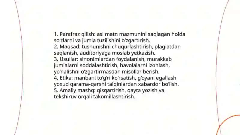 Soft skills - boshqalarning fikrlarini talqin qilish. Ilmiy va ilmiy ommabop manbalarni referatlashtirish 4