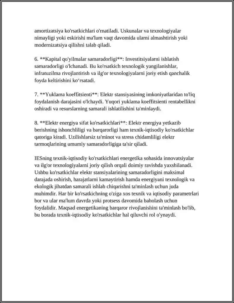 IESNING TEXNIK IQTISODIY KO'RSATGICHLARI 4