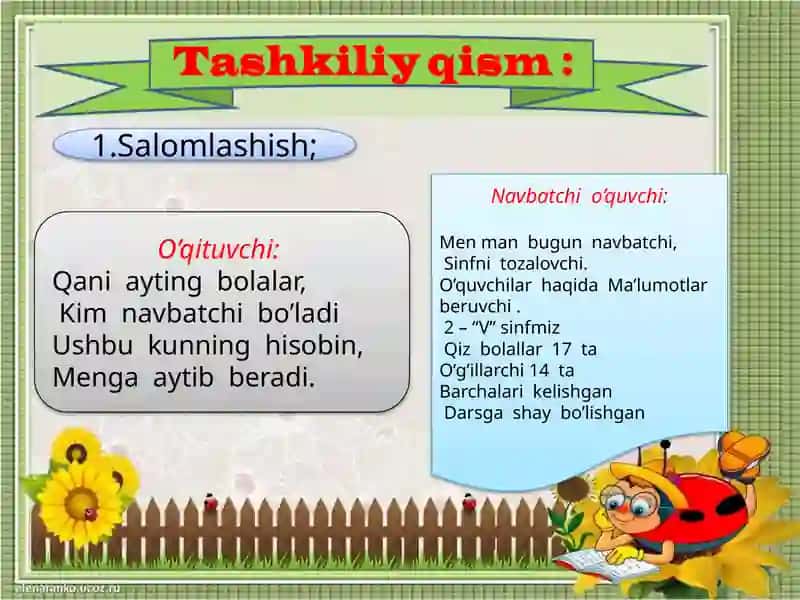 Darsishlanmasi "Shaxsvanarsalarning harakatini bildirgan so'zlar" 4