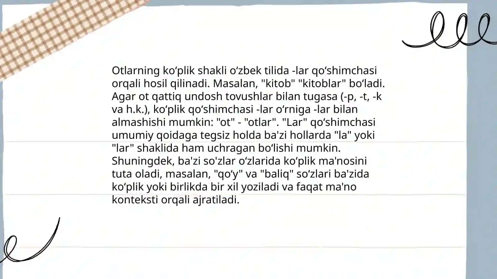 Ot soʻz turkumining nokatigoriyal shakllari 4