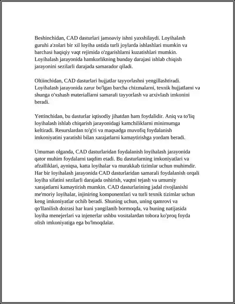 LOYIHALASH JARAYONIDA HISOBLASH DASTURLARINI QO’LLASH 4
