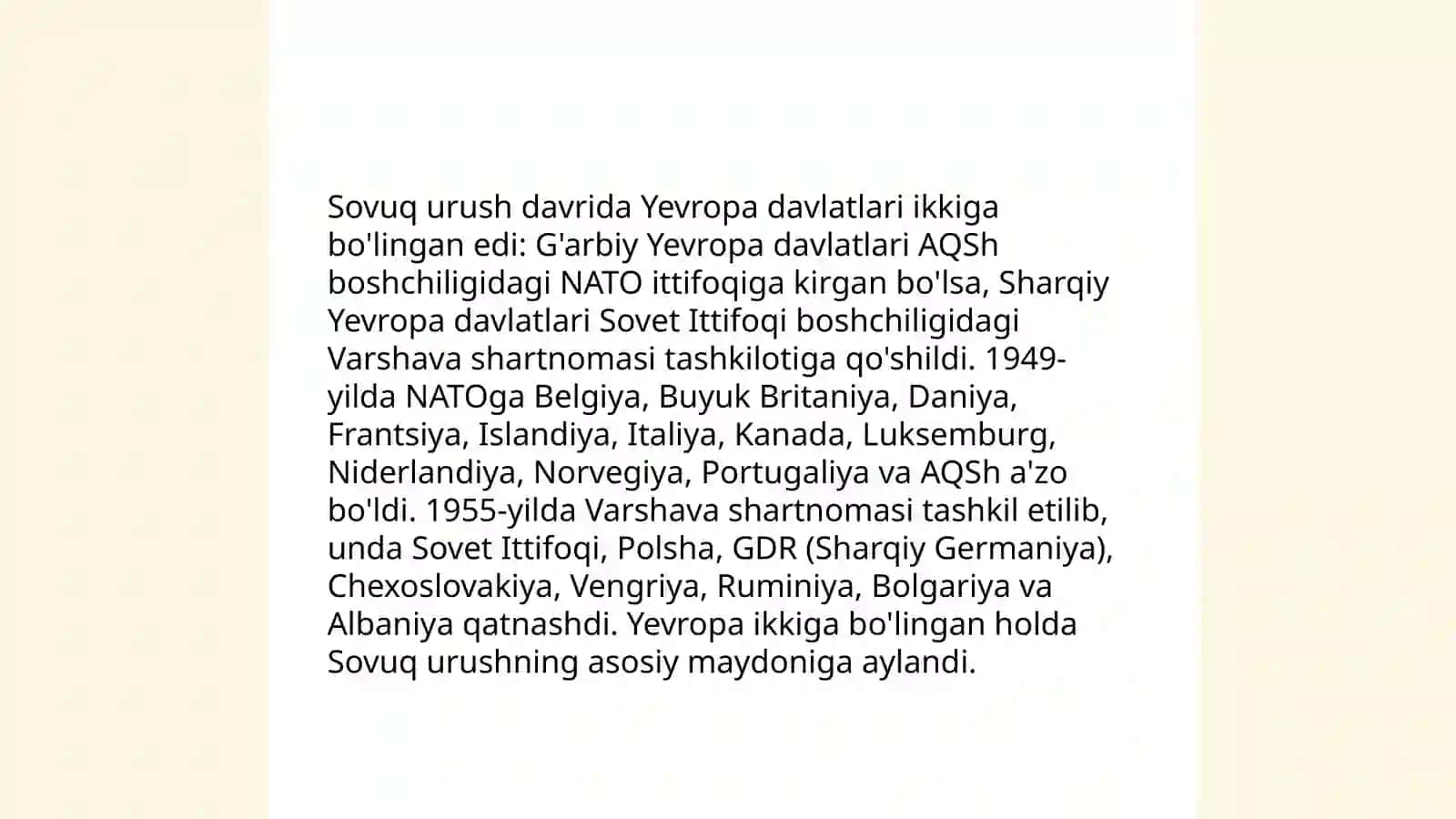 Sovuq urish davrlari AQSH va Yevropa davlatlarida 4