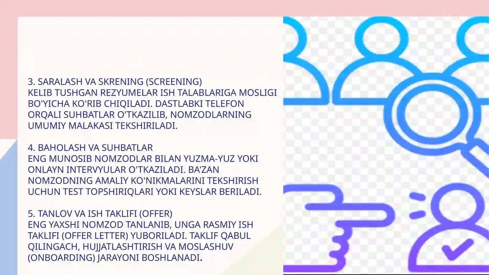Rekrutment fanidan tayyorlagan Mustaqil ishi 4